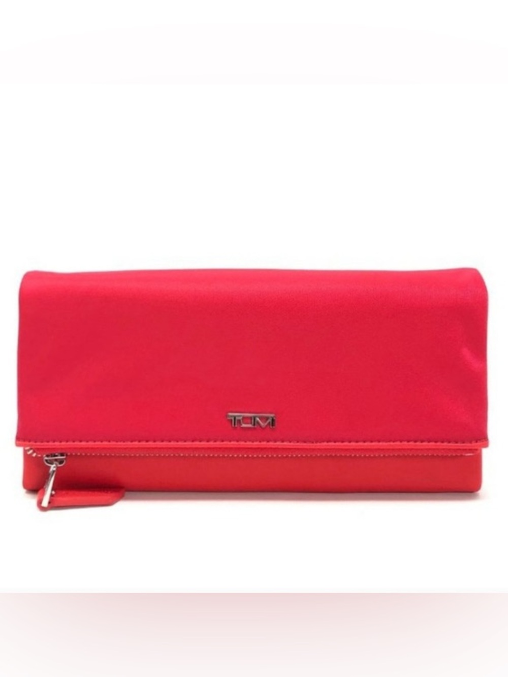 Tumi Red Fold-Over Zip Wallet